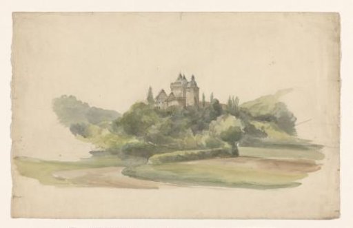 Landscape with trees and a castle