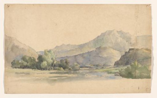 Landscape with mountains and trees