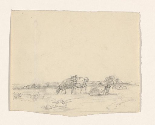 Pastoral landscape with grazing cows