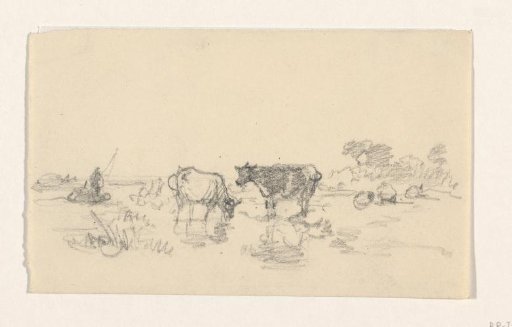 Pastoral landscape with grazing cows