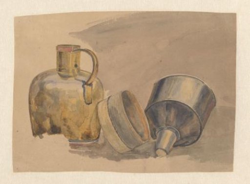 Jug, lid and metal funnel