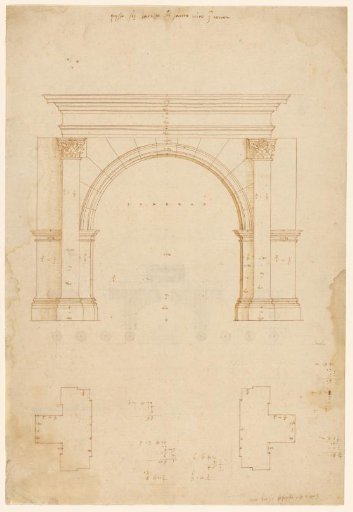 Survey drawing of the Arch of Galerius in Rome