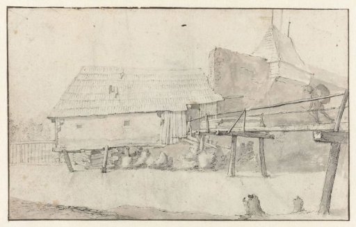 A Wooden Bridge Leading to a House Built above a River