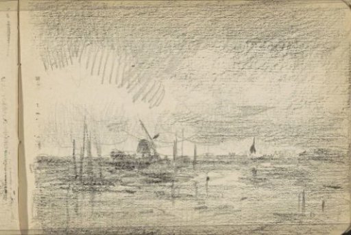 River landscape with a mill
