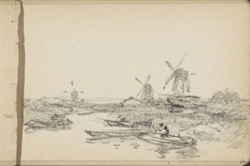 River landscape with mills