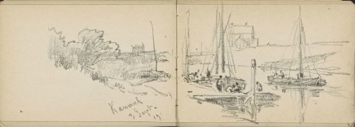 Ships on the Prins Hendrikkanaal at Katwijk aan Zee