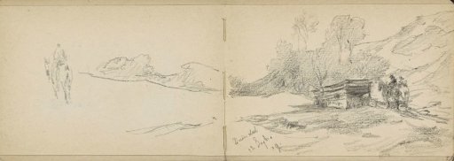 Horsemen in a valley in a dune landscape