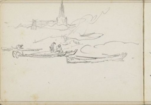 Church and two rowing boats