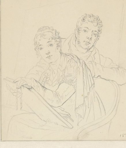 Self-portrait of Louis Moritz with his wife Anna Reijermans