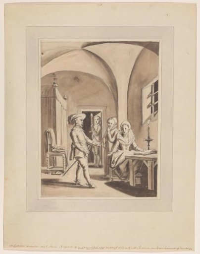 The Innkeeper Deventer Debating with Maria van Reigersberch About the Escape of Hugo de Groot; Also with Elsje van Houweningen, De Groot's Maid