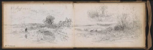 River landscape with a fisherman