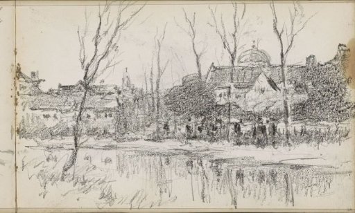 Houses and trees along the water