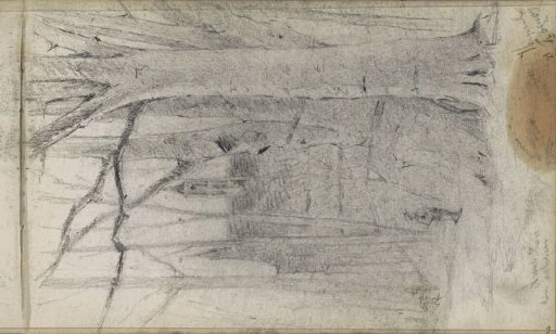 Figure near a group of trees beside a church