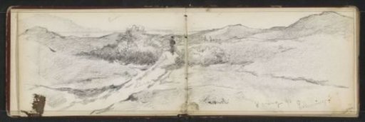 Figure on a path in a dune landscape at Scheveningen