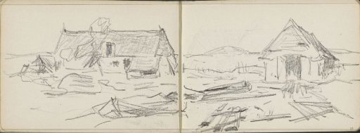 Landscape with two farmhouses