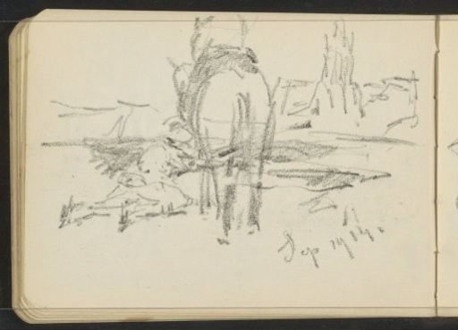 Rider and a kneeling figure