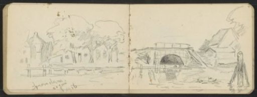 Bridge and houses on a quay at Spaarndam