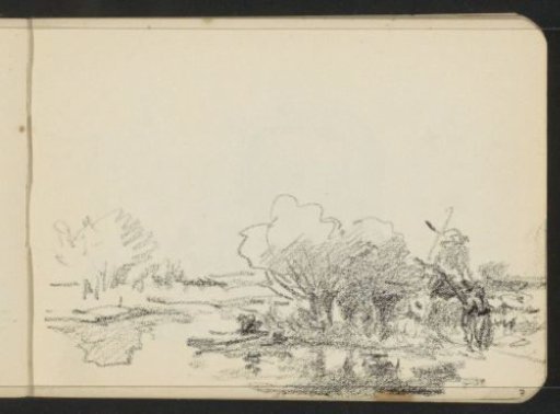 Landscape with water and a windmill