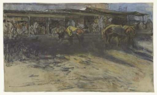 Pack mules on the Grand Market in Tangier