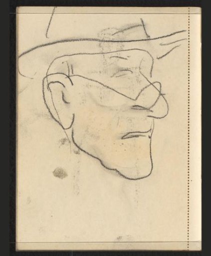 Man's head with a hat
