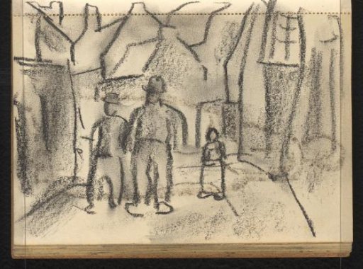 Three figures on the street in Spakenburg