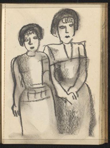 Two girls in the costume of Spakenburg