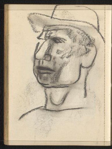 Man's head with a hat