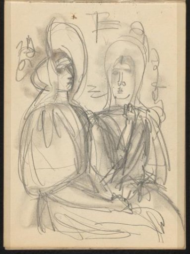 Two Seated Women with a Hat