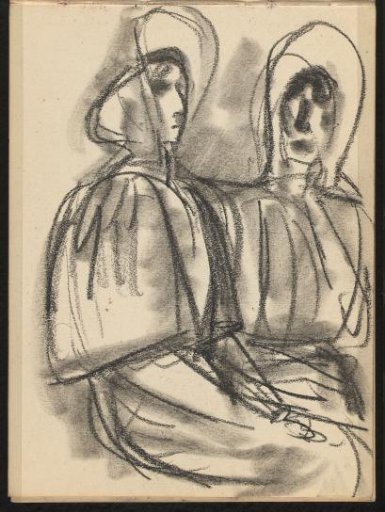 Two Seated Women with a Hat