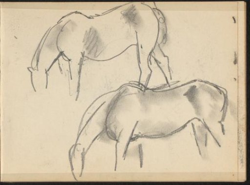 Two Horses with Heads Down