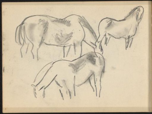 Three Horses Seen in Profile