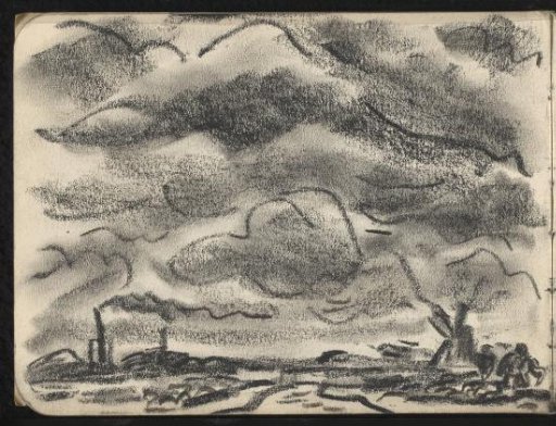 Polder landscape with a windmill