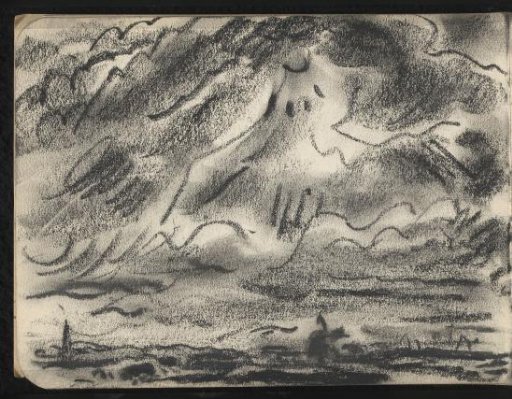 Low landscape with a dark sky