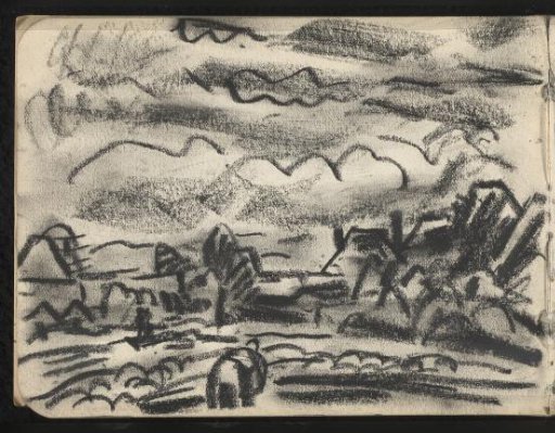 Landscape with a village on the river