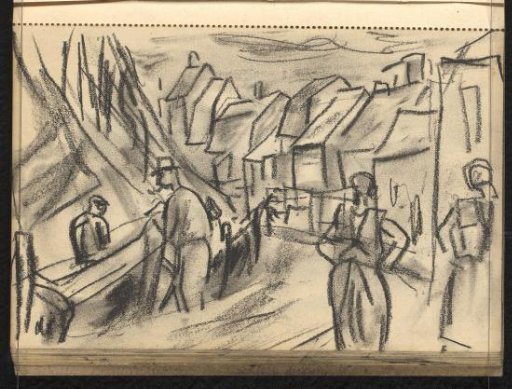 Figures in the harbor of Spakenburg