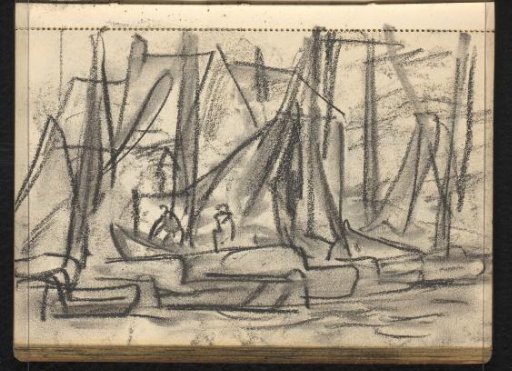 Boats in the harbor of Spakenburg