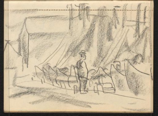 Figure with a hat in the harbor of Spakenburg