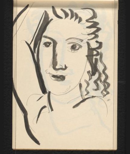 Woman with right arm on head