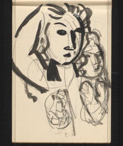 Woman with right arm on head and woman with arm before breast