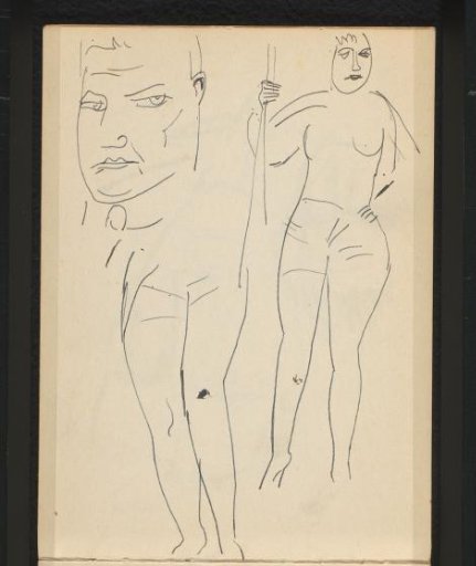 Head and legs beside a figure