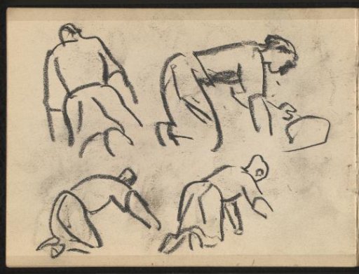 Four figures sitting on knees