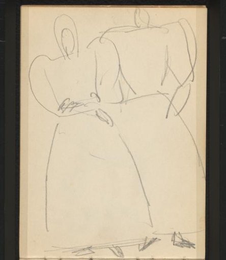 Two figures in dresses