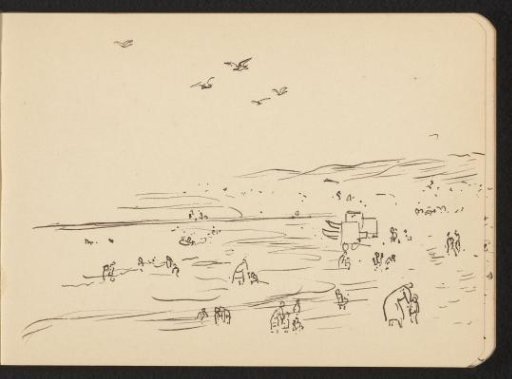 Beach Next to the Dunes with Figures and Two Carriages