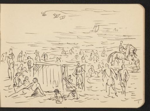 Beach with Figures and a Horse