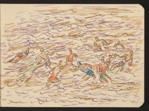 Beach with Recreants in the Water
