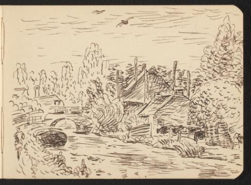 Farmhouse next to a river