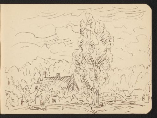 Country house with a tree