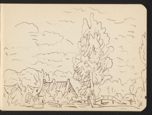 Country house with a tree