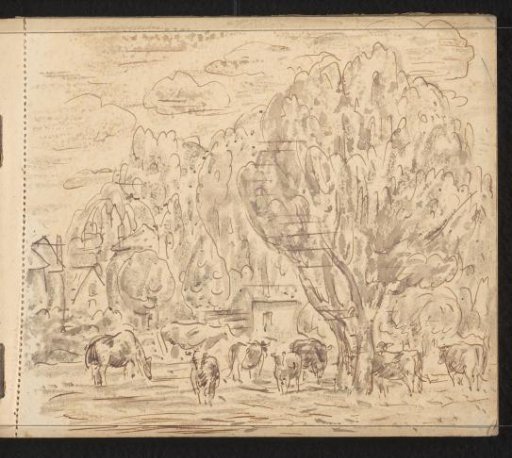 Landscape with grazing cattle