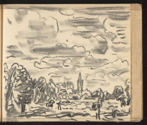 Pastoral landscape with horses